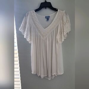Studio West Womens White Casual lace Size XL top.